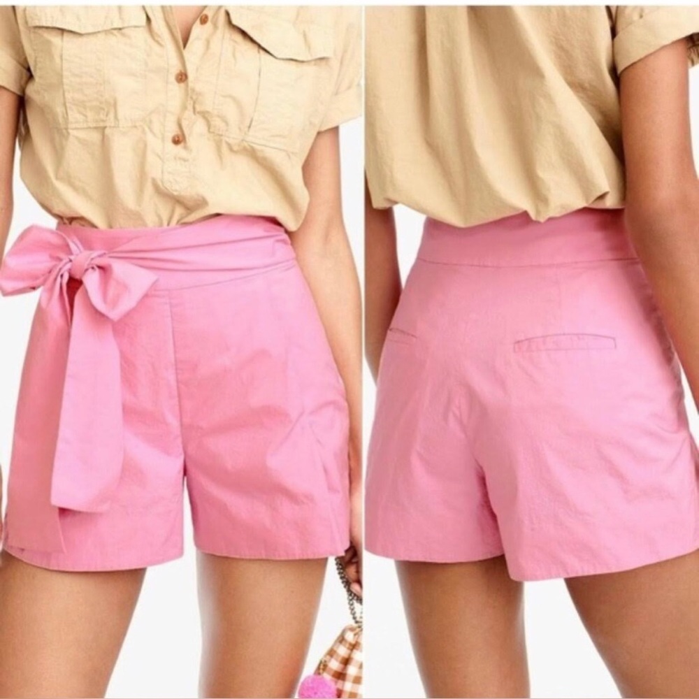 J CREW High Rise Tie Waist Shorts